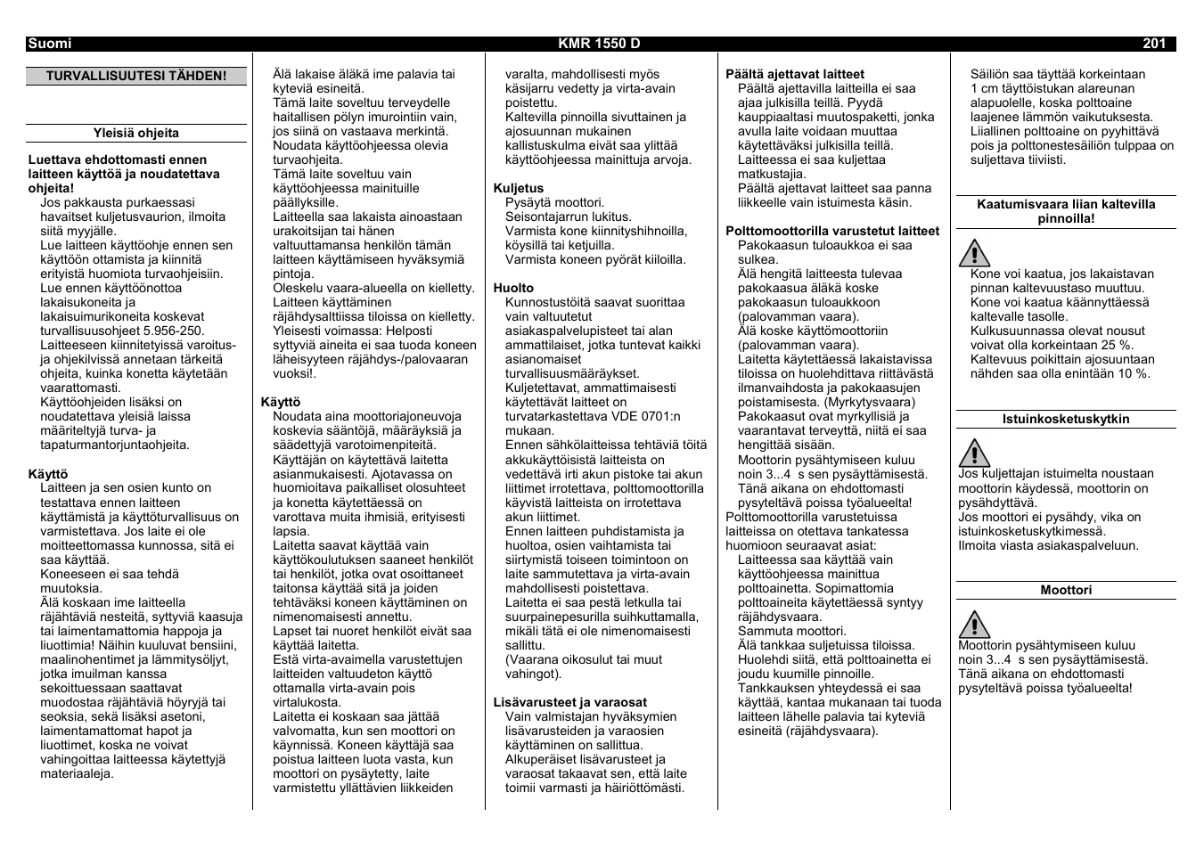 Karcher KMR 1550 D User Manual | Page 201 / 223