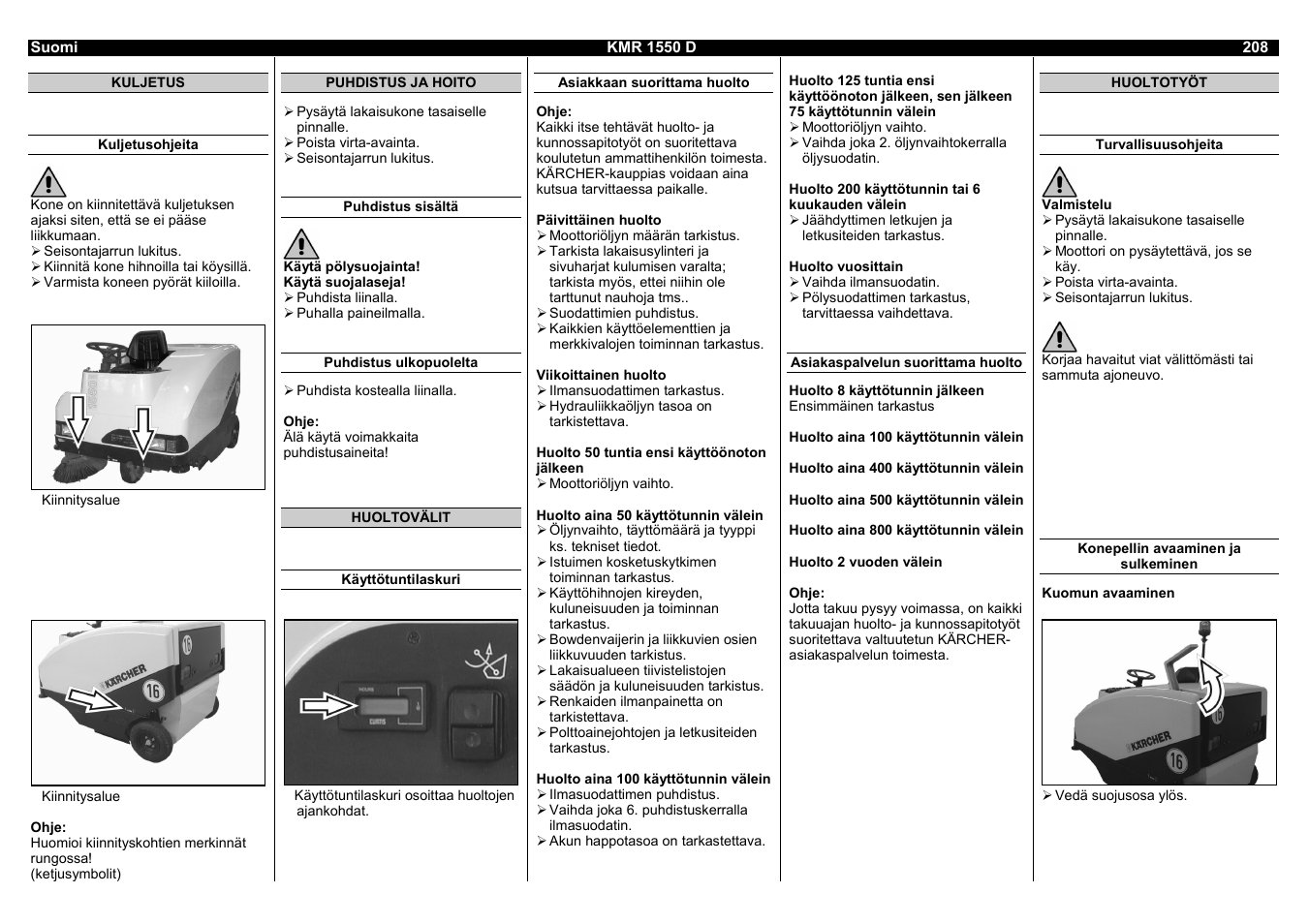 Karcher KMR 1550 D User Manual | Page 208 / 223
