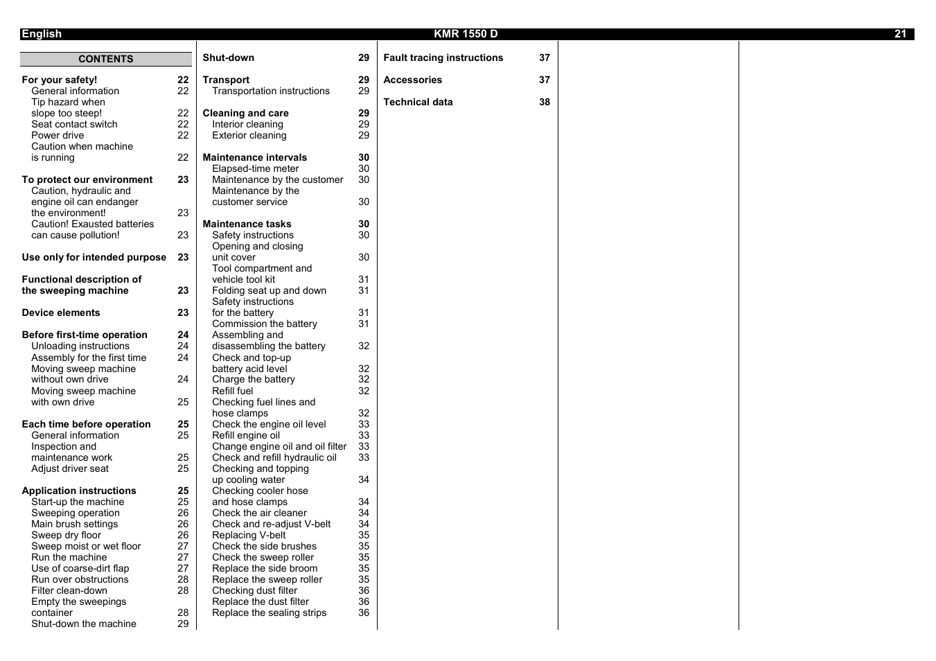 Karcher KMR 1550 D User Manual | Page 21 / 223