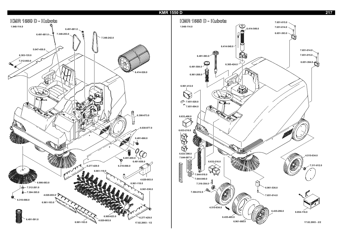 Kmr 1550 d - kubota | Karcher KMR 1550 D User Manual | Page 217 / 223