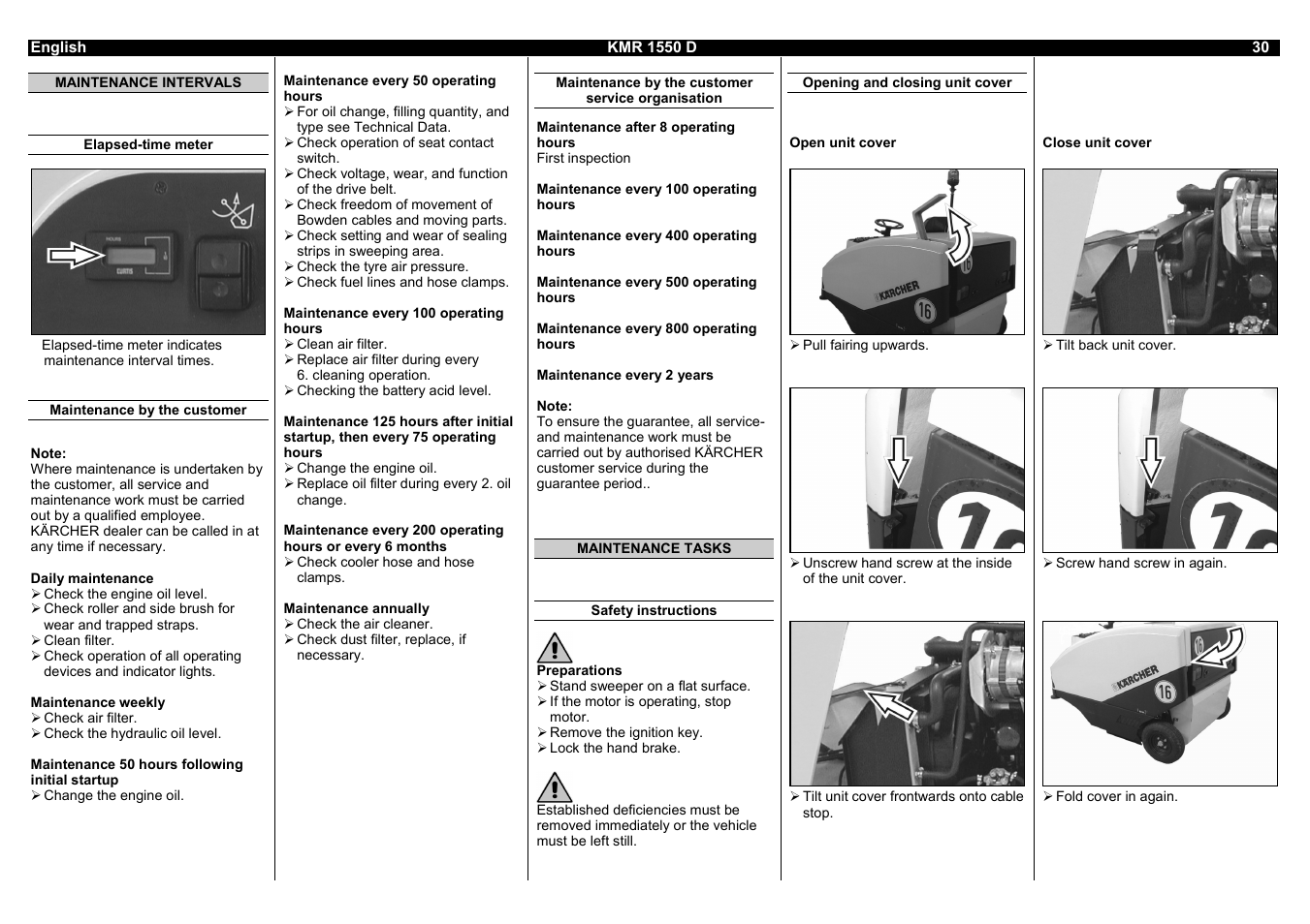 Karcher KMR 1550 D User Manual | Page 30 / 223