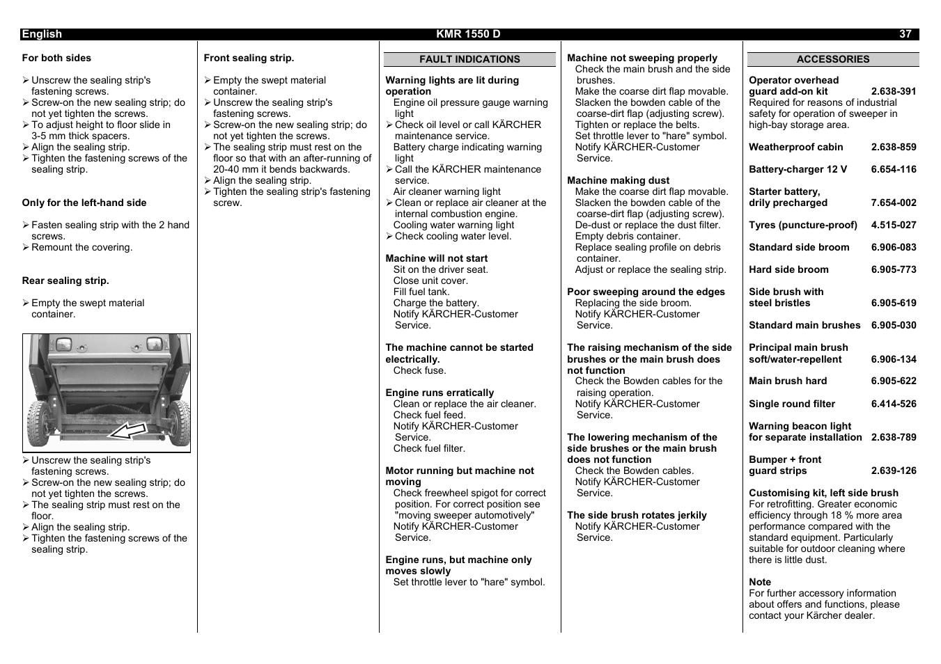 Karcher KMR 1550 D User Manual | Page 37 / 223