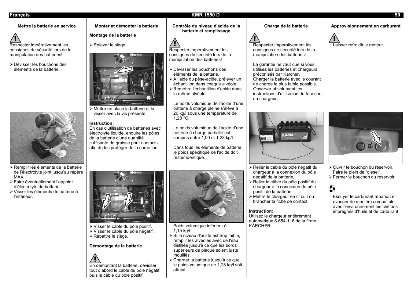 Karcher KMR 1550 D User Manual | Page 50 / 223
