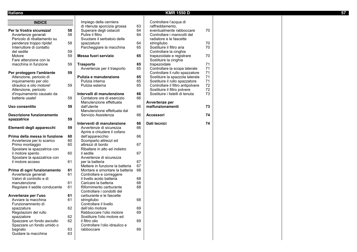 Karcher KMR 1550 D User Manual | Page 57 / 223