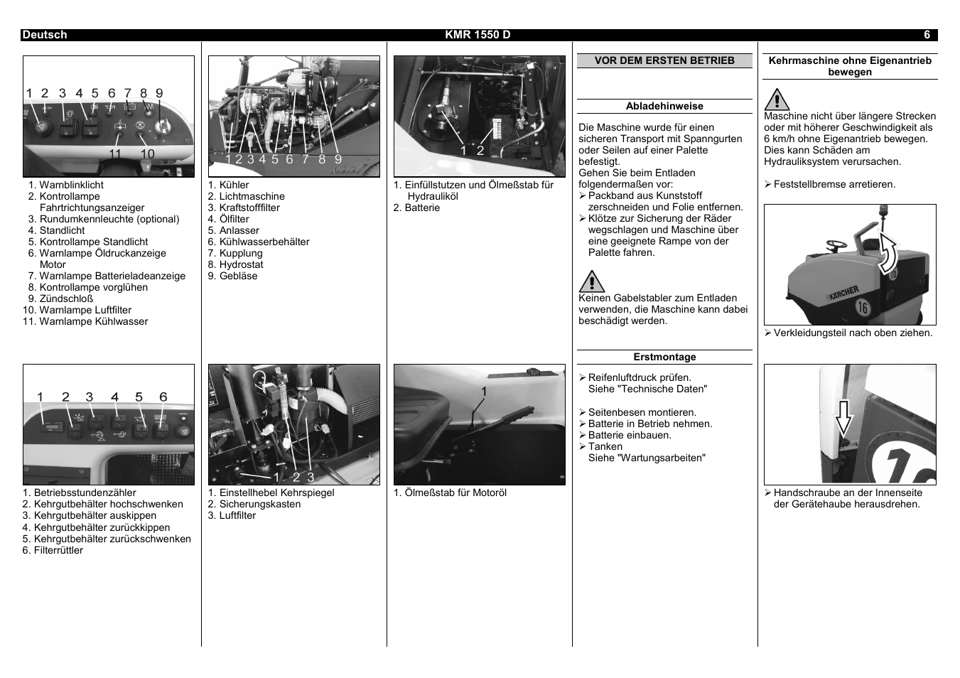 Karcher KMR 1550 D User Manual | Page 6 / 223