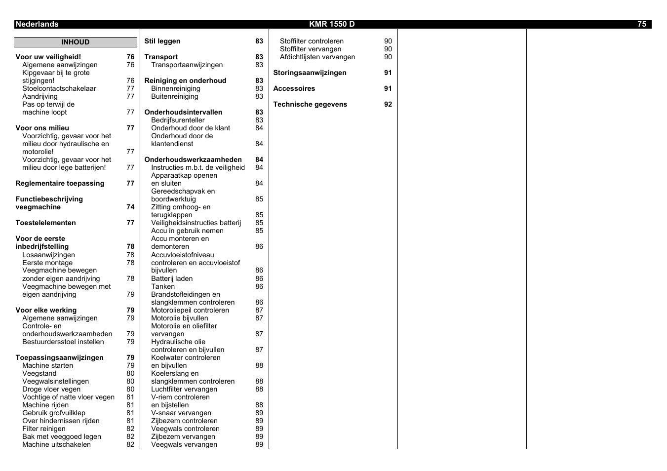 Karcher KMR 1550 D User Manual | Page 75 / 223