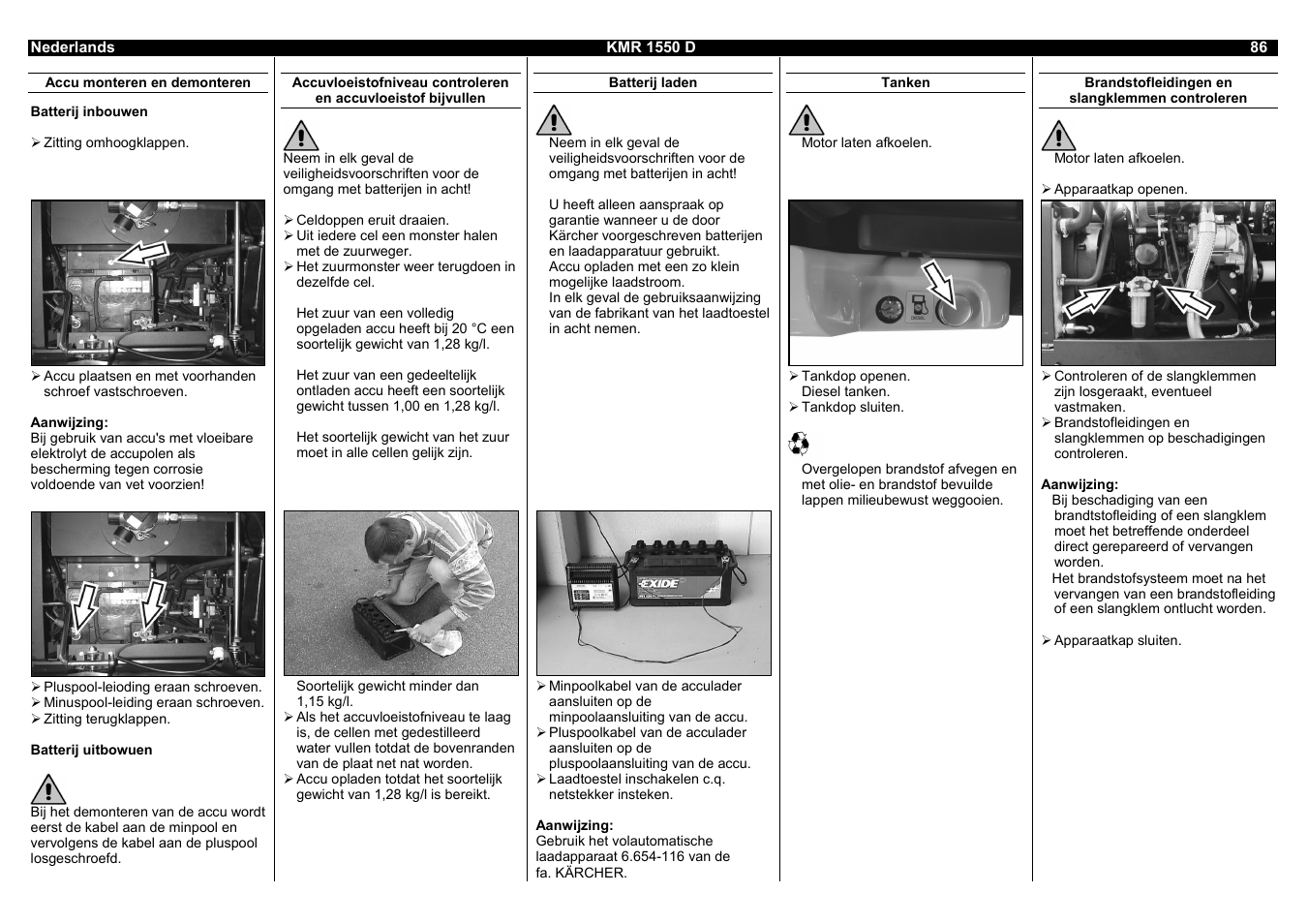 Karcher KMR 1550 D User Manual | Page 86 / 223