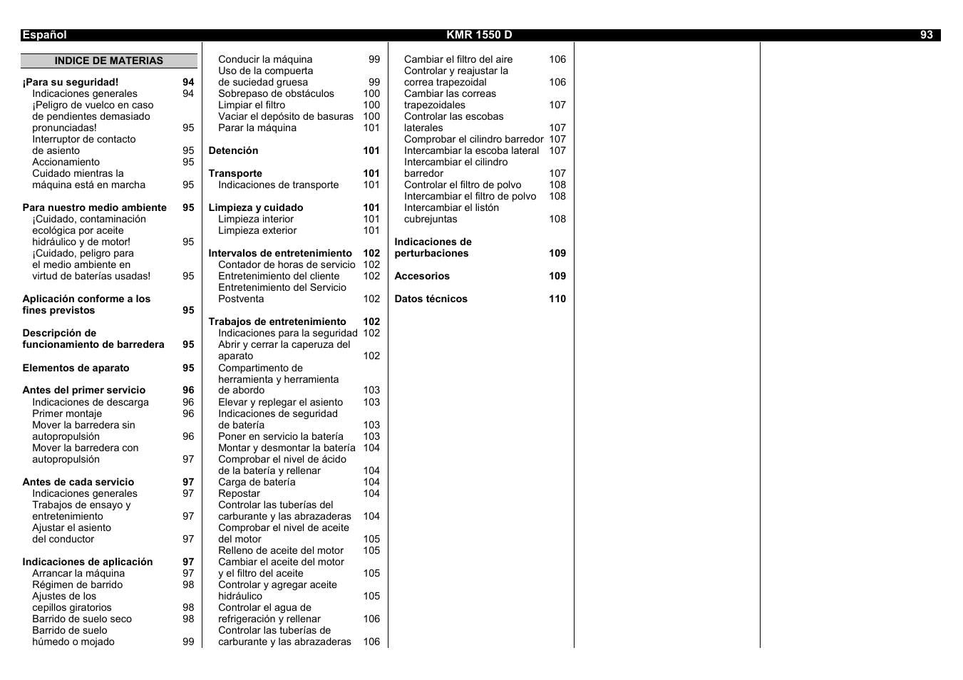 Karcher KMR 1550 D User Manual | Page 93 / 223