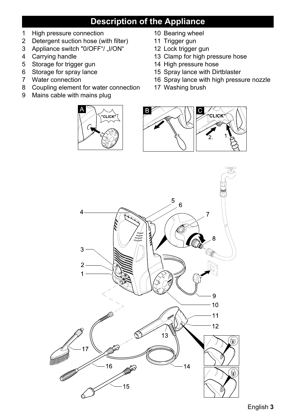 Description of the appliance | Karcher K 2.32 M User Manual | Page 3 / 12
