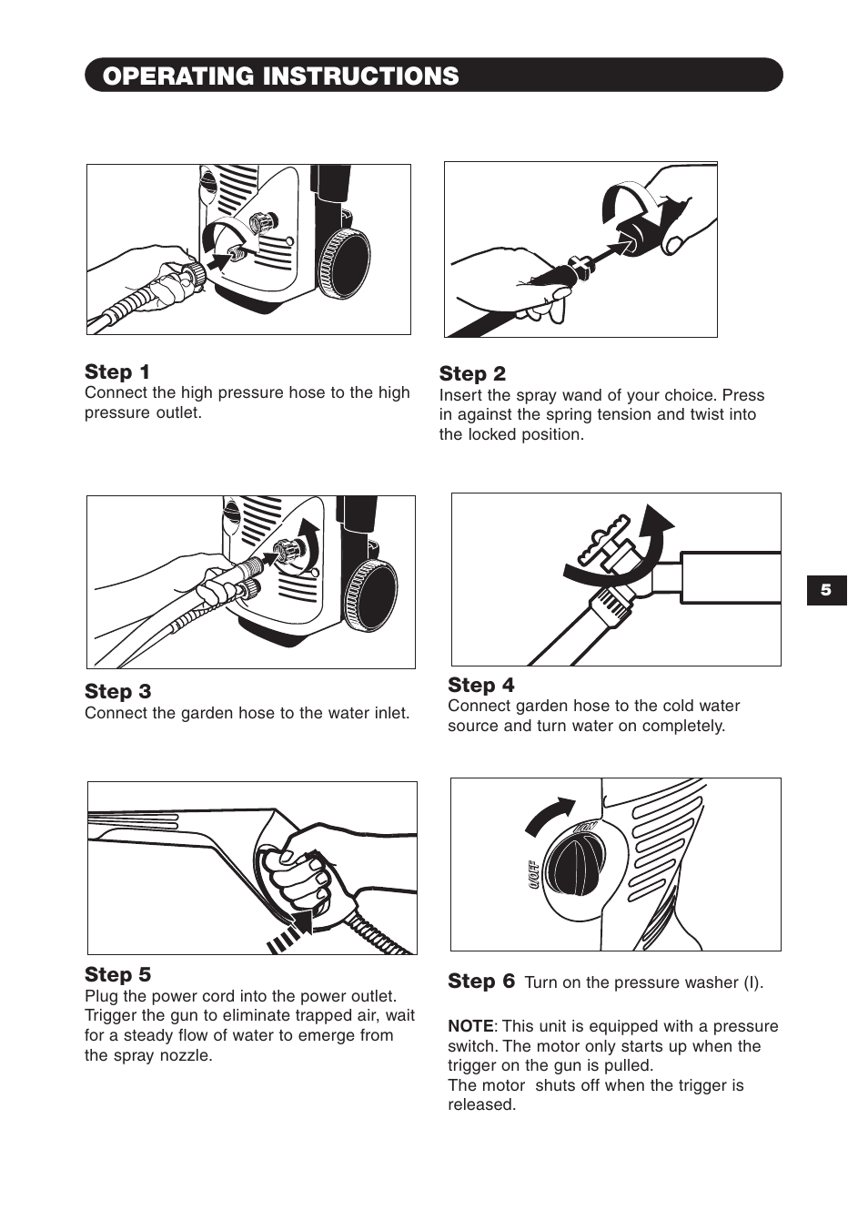 Operating instructions | Karcher K 2.97 M User Manual | Page 5 / 12