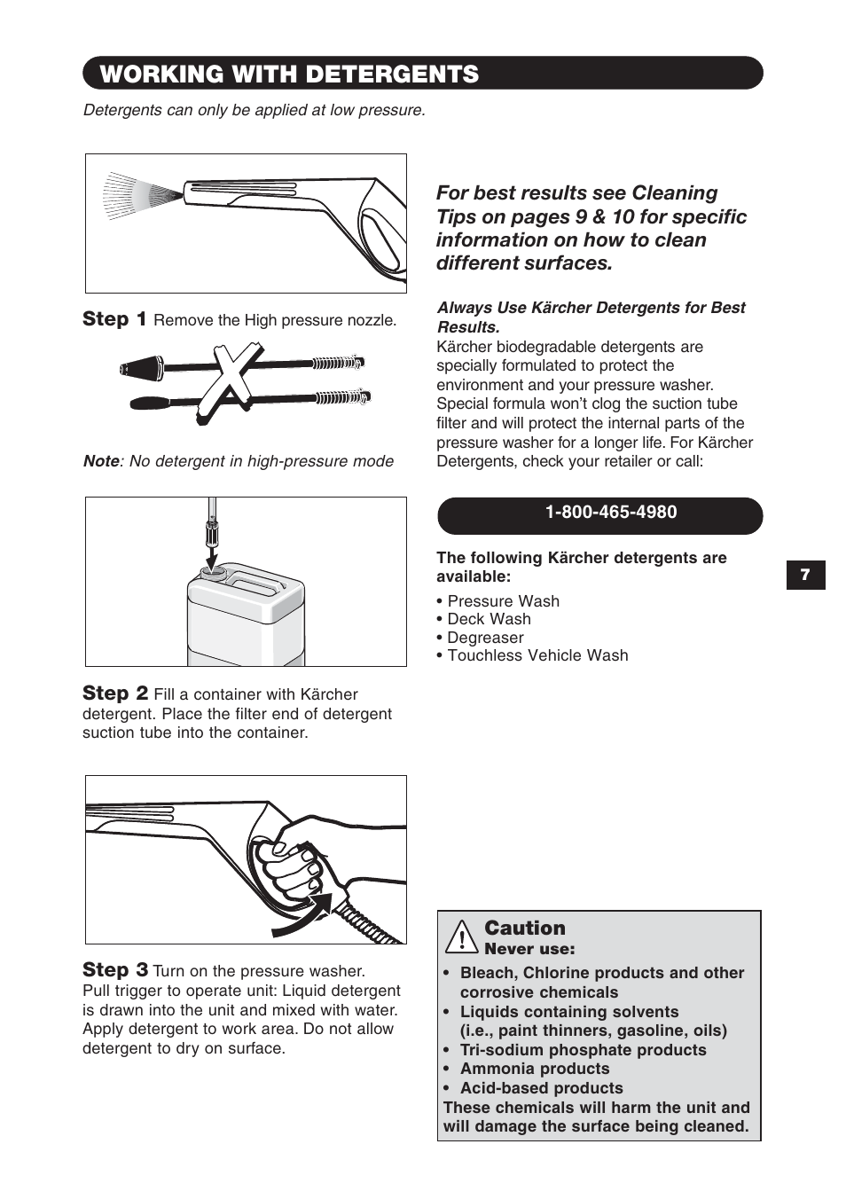 Working with detergents | Karcher K 2.97 M User Manual | Page 7 / 12