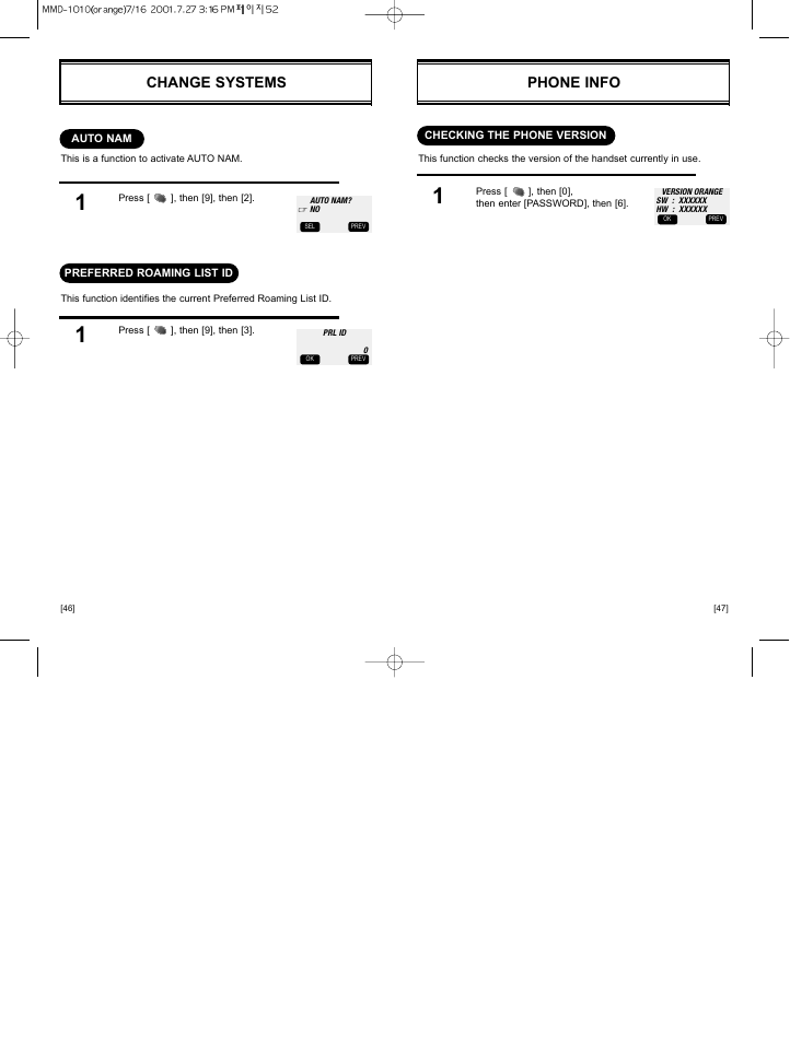 Change systems, Phone info | Hyundai HGC-310 User Manual | Page 27 / 63