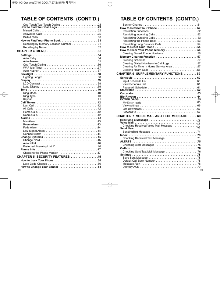 Table of contents (cont’d.) | Hyundai HGC-310 User Manual | Page 3 / 63