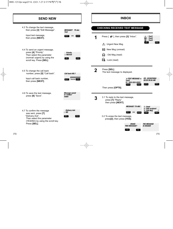 Send new, Inbox | Hyundai HGC-310 User Manual | Page 40 / 63