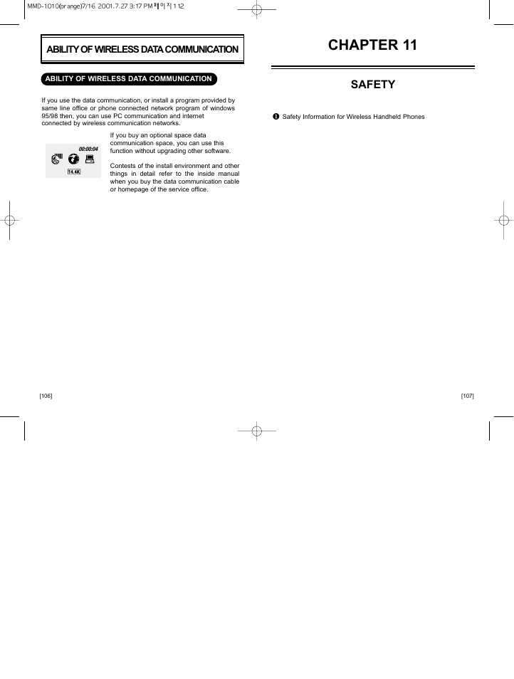 Chapter 11, Safety, Ability of wireless datacommunication | Hyundai HGC-310 User Manual | Page 57 / 63