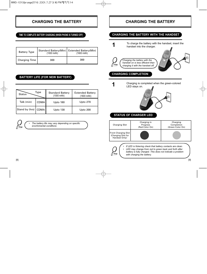 Charging the battery | Hyundai HGC-310 User Manual | Page 8 / 63
