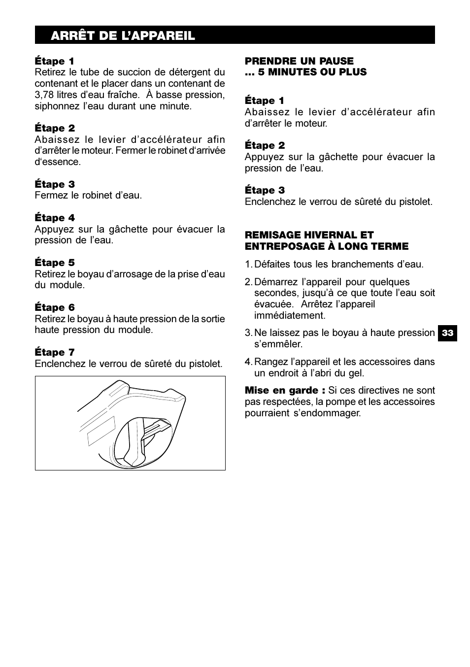 Arrêt de l’appareil | Karcher G 2500 PH User Manual | Page 33 / 40