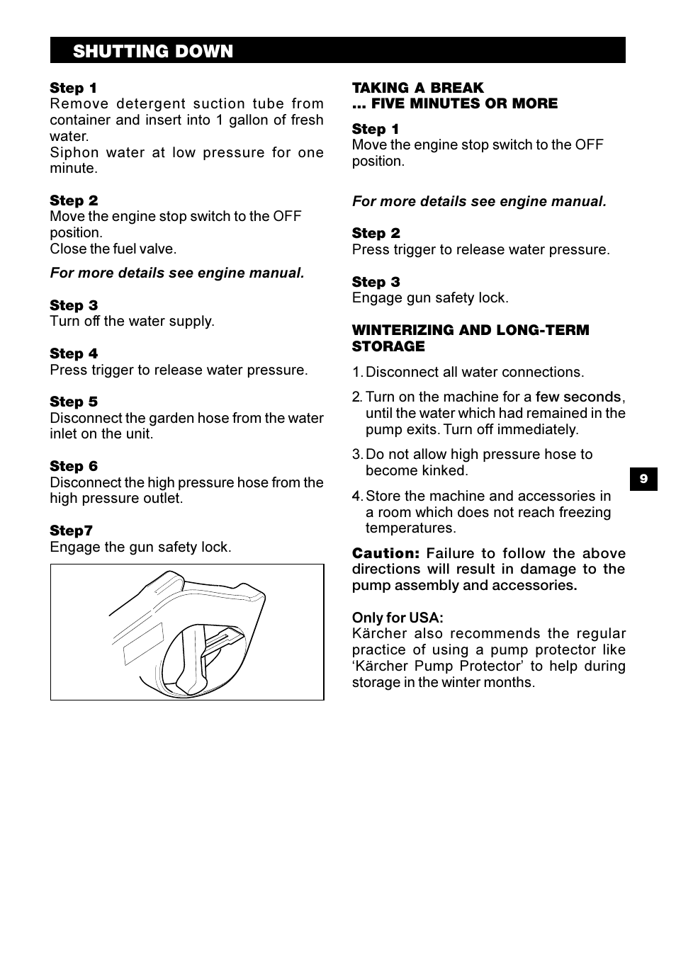 Shutting down | Karcher G 2500 PH User Manual | Page 9 / 40