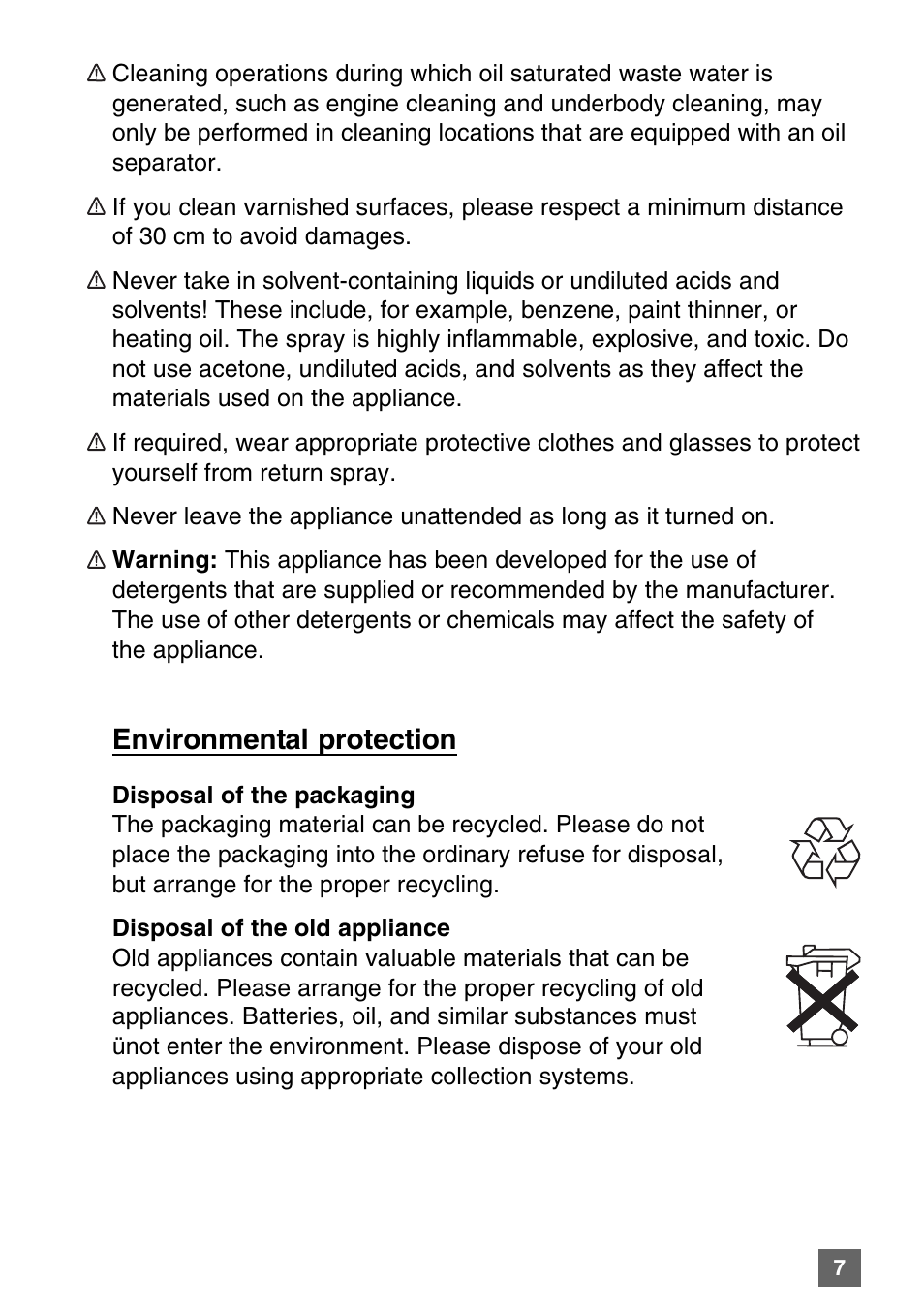 Environmental protection | Karcher K 7.85 M User Manual | Page 7 / 24
