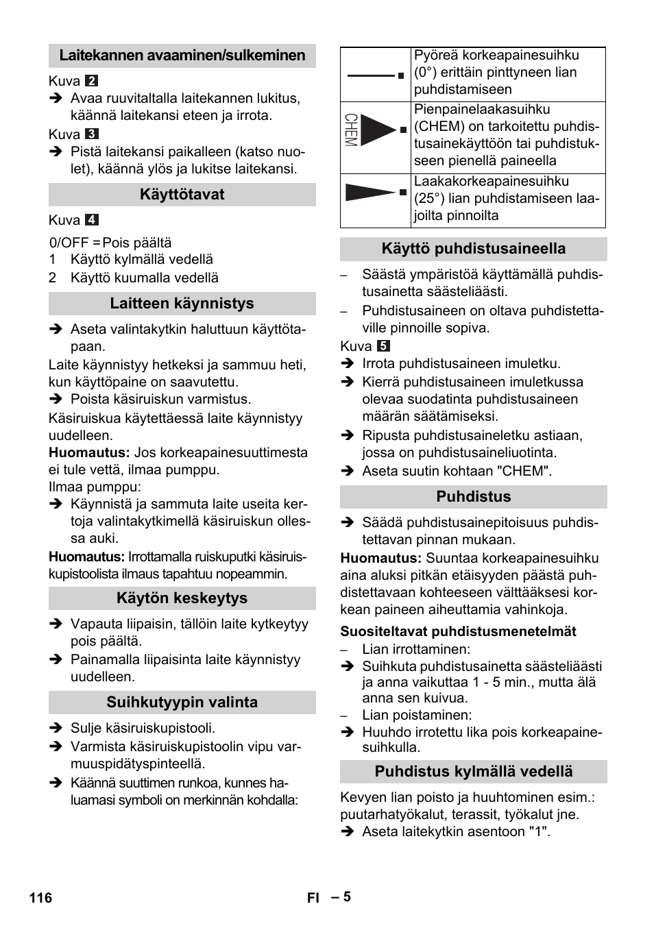 Karcher HDS 5/11 U/UX User Manual | Page 116 / 296