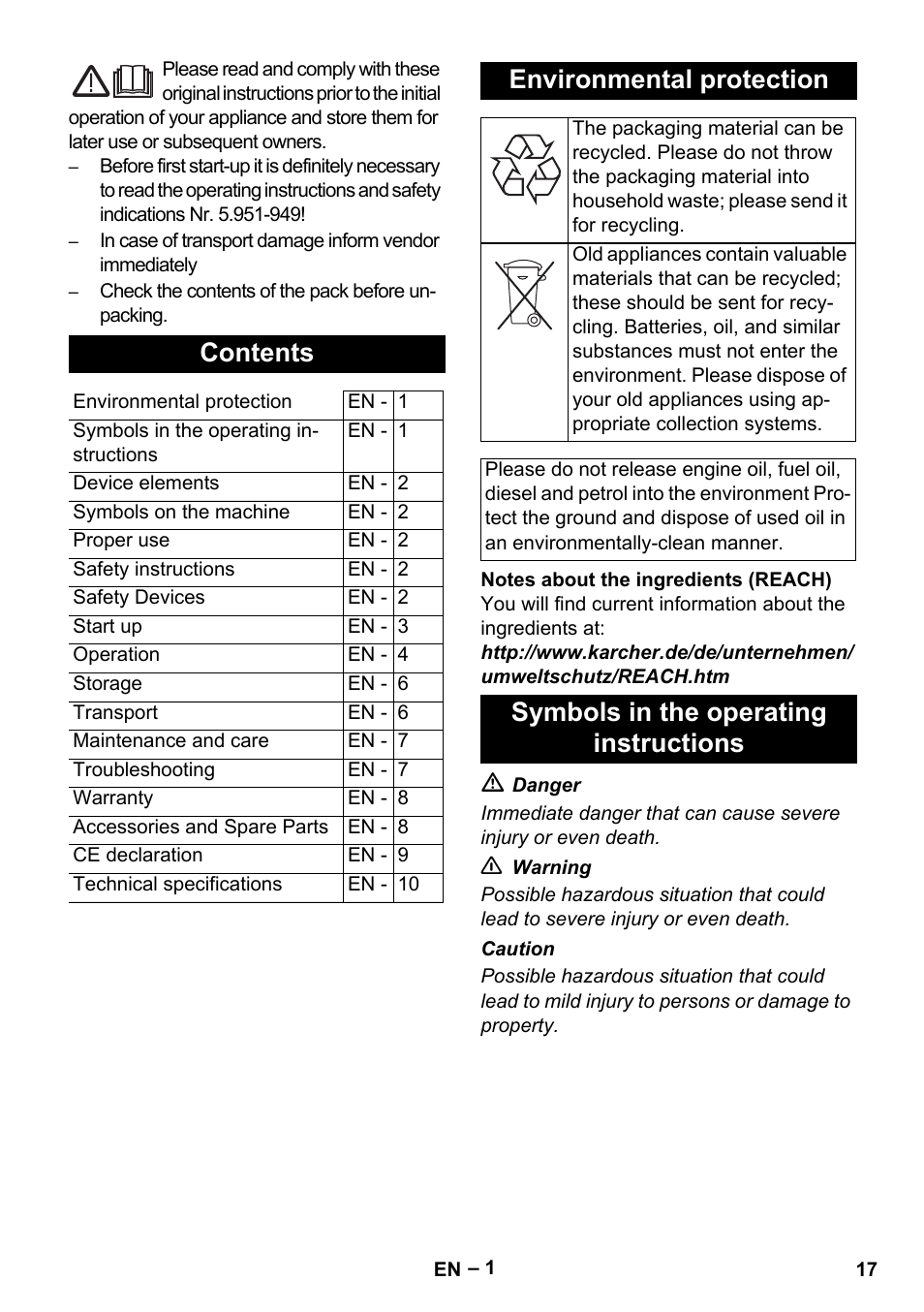 Karcher HDS 5/11 U/UX User Manual | Page 17 / 296