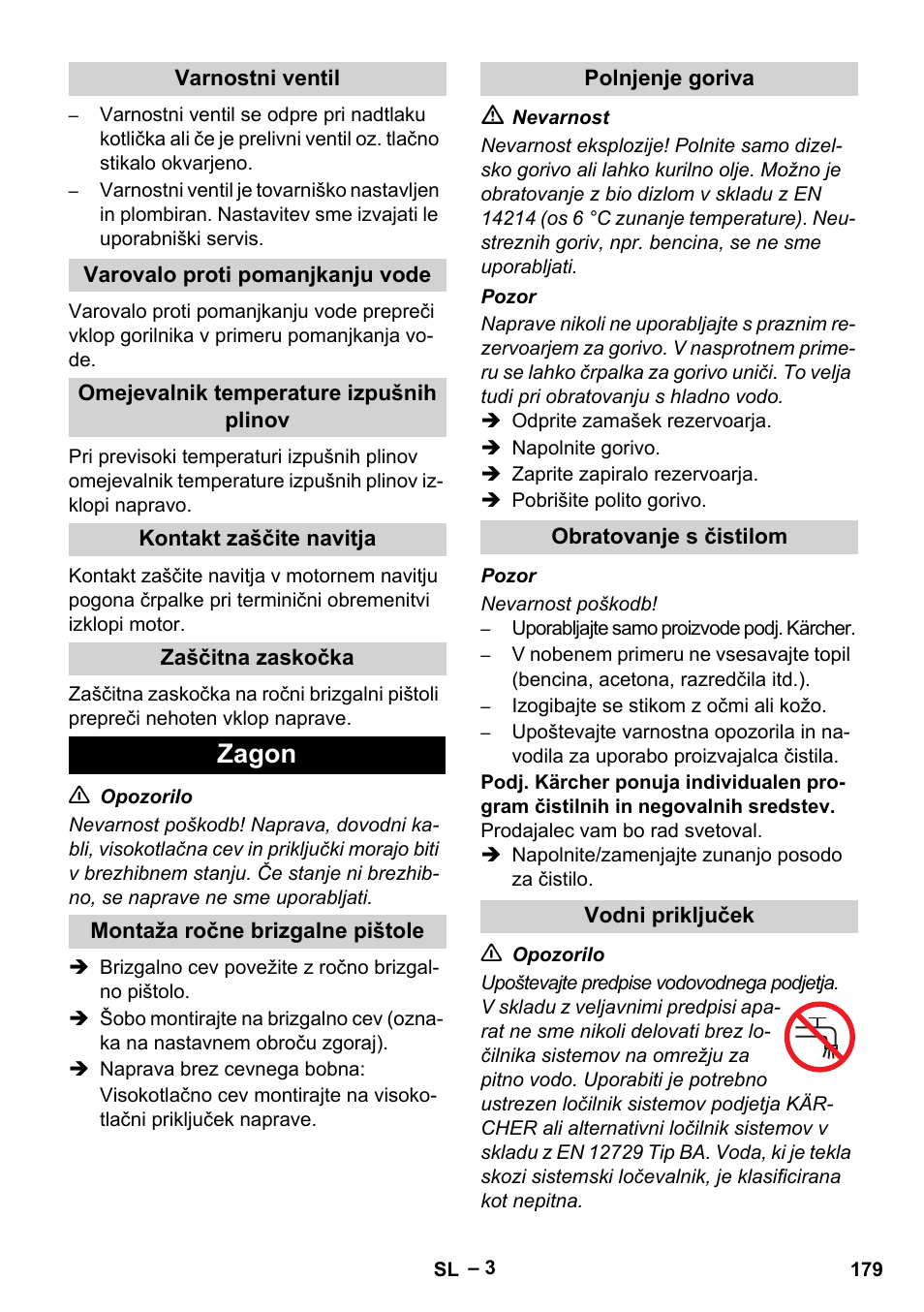 Zagon | Karcher HDS 5/11 U/UX User Manual | Page 179 / 296