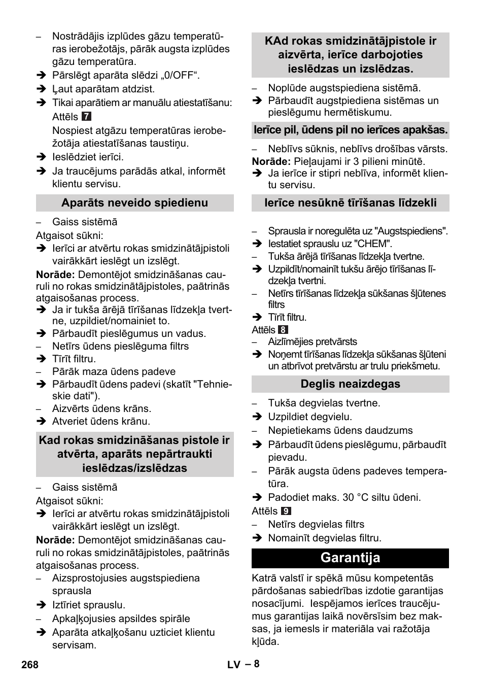 Garantija | Karcher HDS 5/11 U/UX User Manual | Page 268 / 296