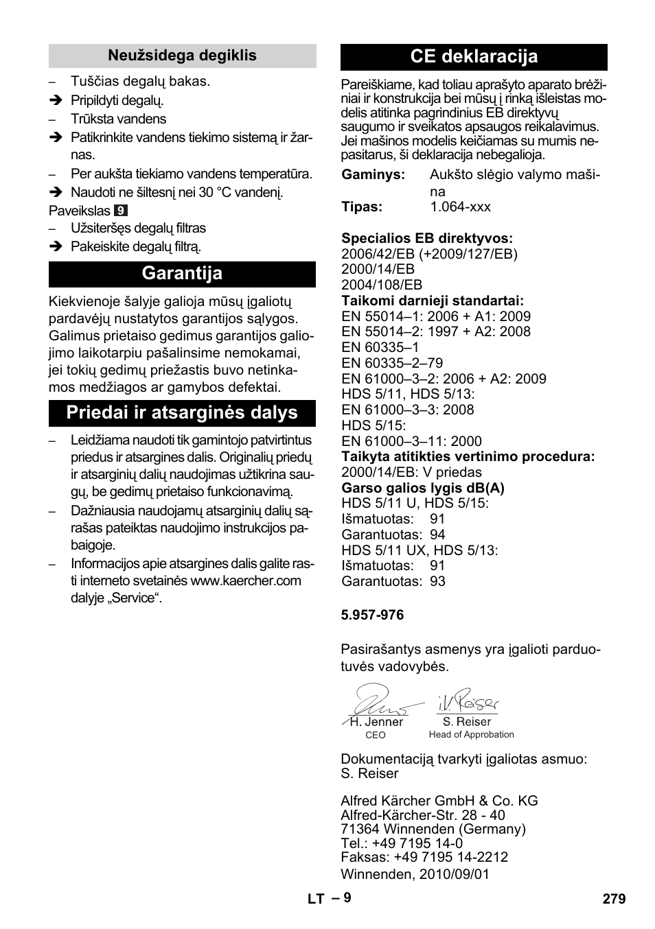 Karcher HDS 5/11 U/UX User Manual | Page 279 / 296