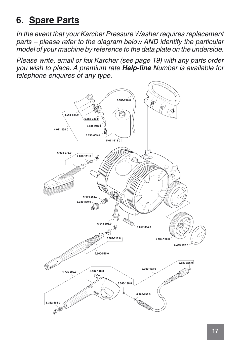 Spare parts | Karcher K 6.50 MB User Manual | Page 17 / 24