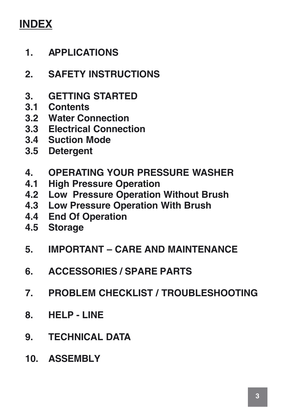 Index | Karcher K 6.50 MB User Manual | Page 3 / 24