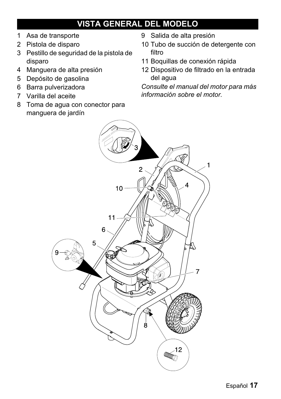 Vista general del modelo | Karcher G 2500 VH User Manual | Page 17 / 46