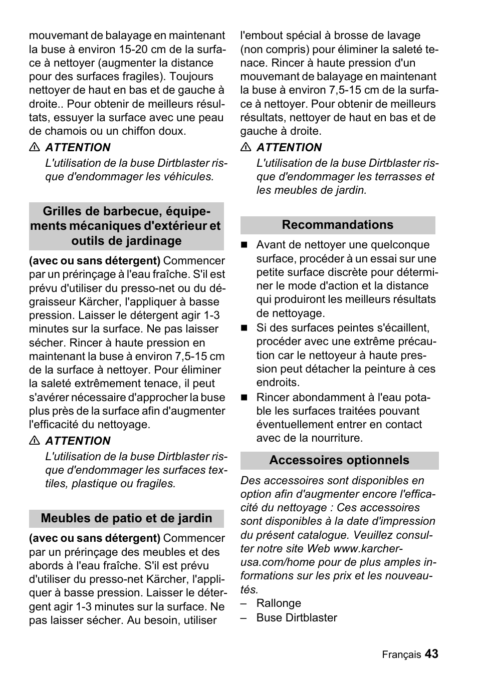 Karcher G 2500 VH User Manual | Page 43 / 46