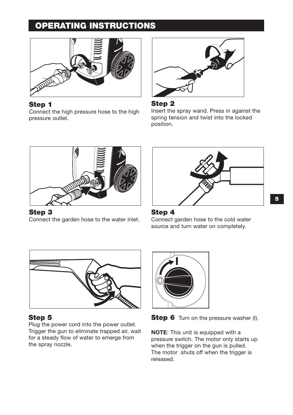 Operating instructions | Karcher K 3.97M User Manual | Page 5 / 12