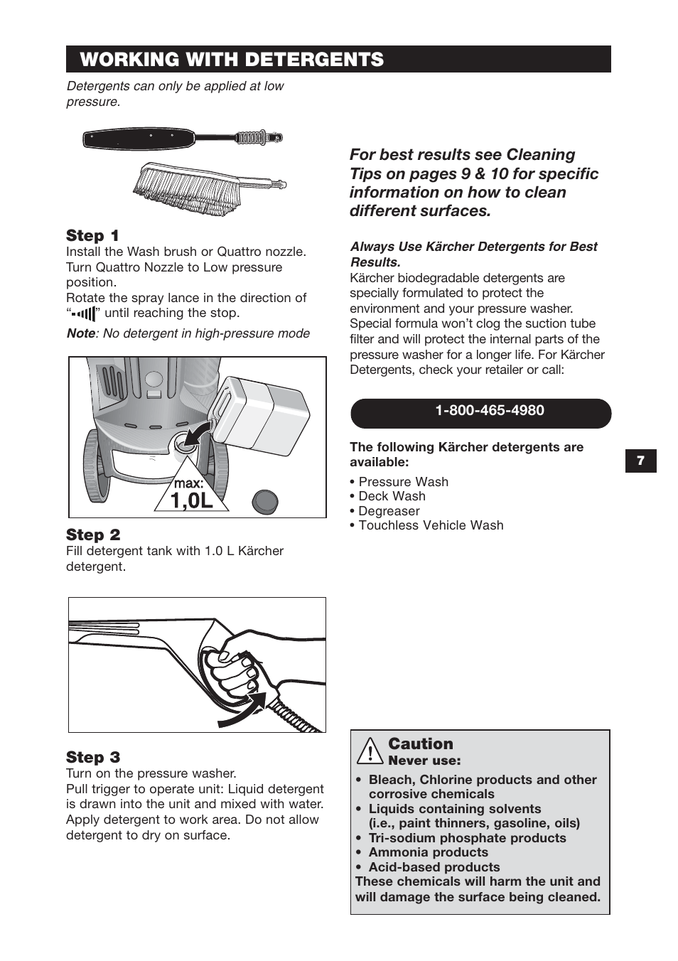 Working with detergents | Karcher K 3.97M User Manual | Page 7 / 12