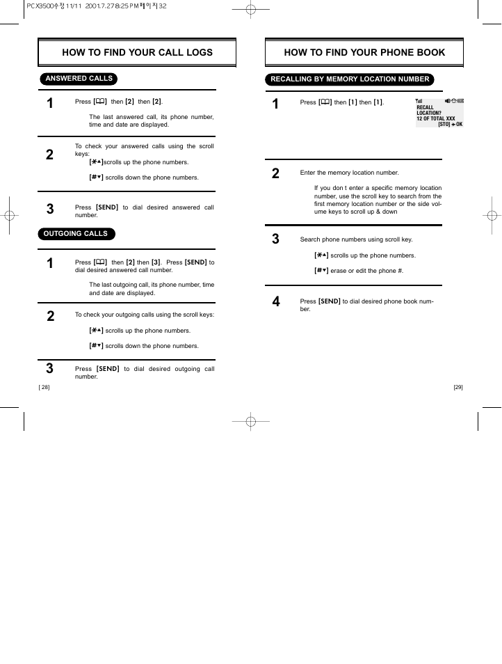 How to find your phone book, How to find your call logs | Hyundai HGP-230 User Manual | Page 18 / 42