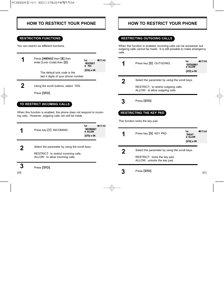 How to restrict your phone | Hyundai HGP-230 User Manual | Page 29 / 42