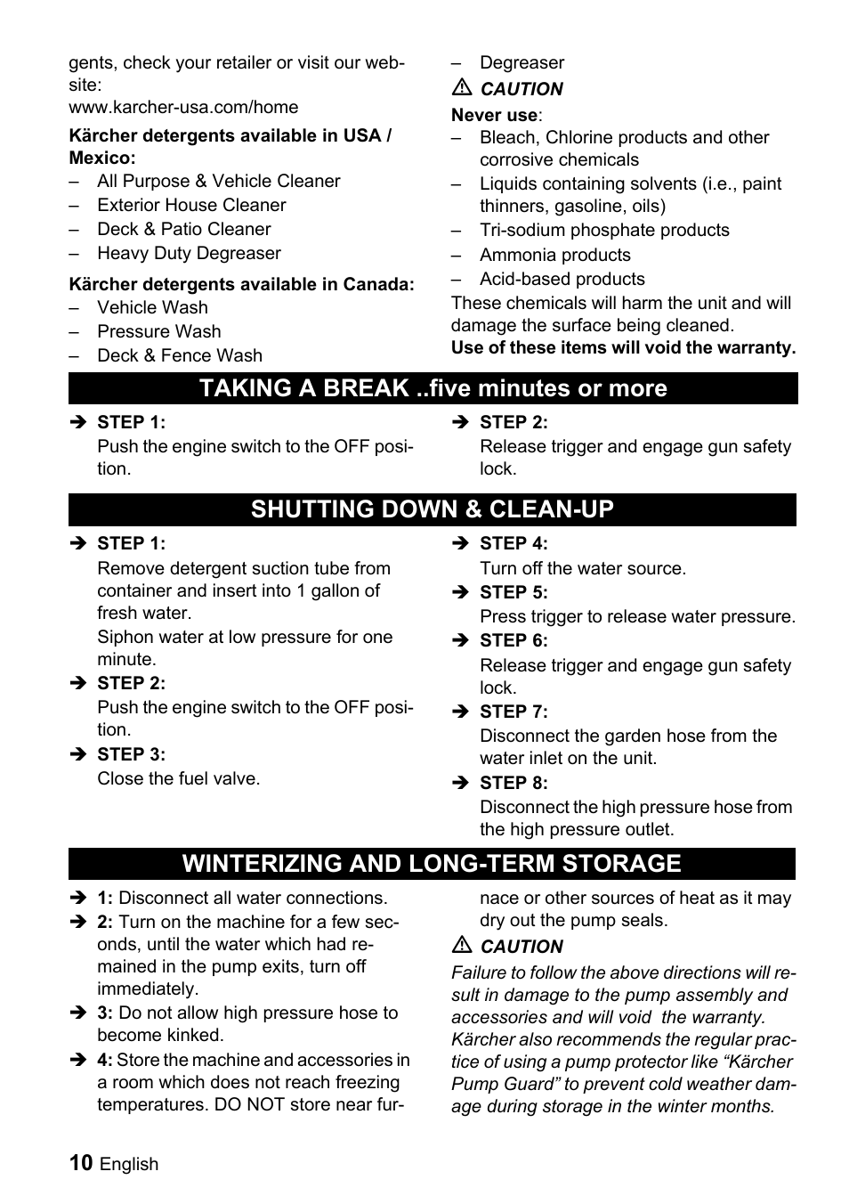 Karcher G 2000 MK User Manual | Page 10 / 47