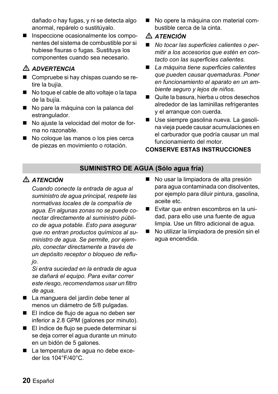 Karcher G 2000 MK User Manual | Page 20 / 47