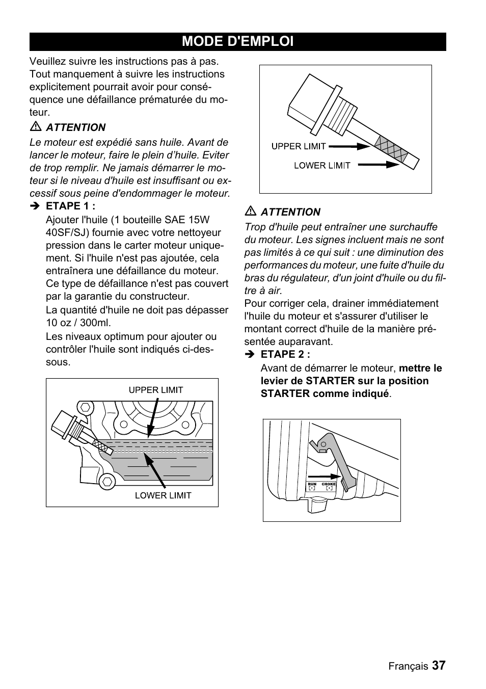 Mode d'emploi | Karcher G 2000 MK User Manual | Page 37 / 47