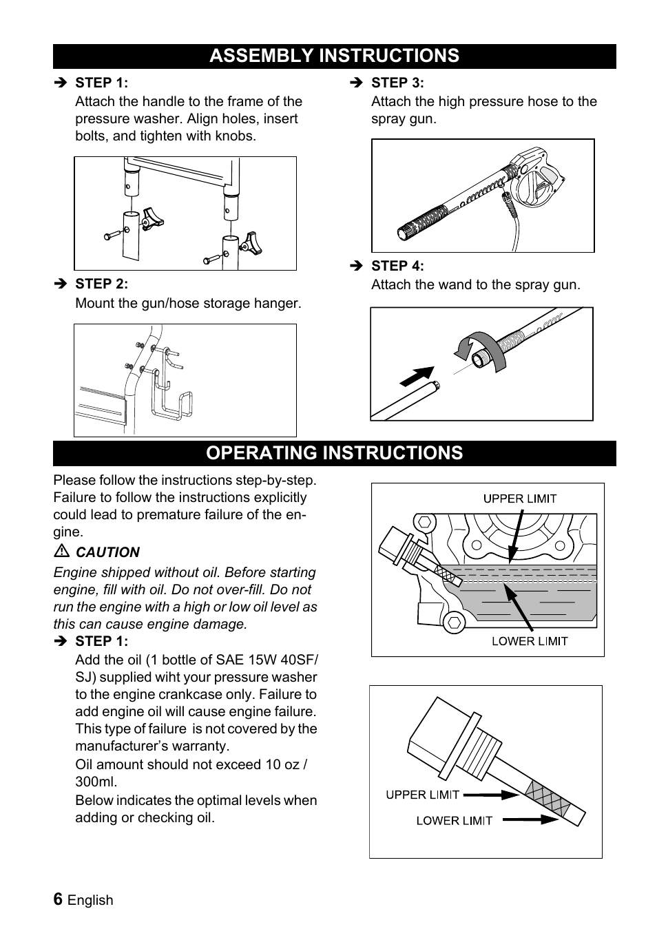 Assembly instructions operating instructions | Karcher G 2000 MK User Manual | Page 6 / 47