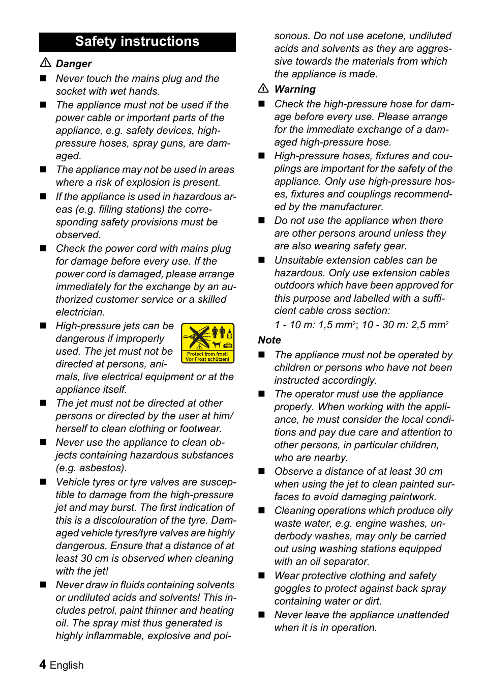 Safety instructions | Karcher K 2.900M User Manual | Page 4 / 12