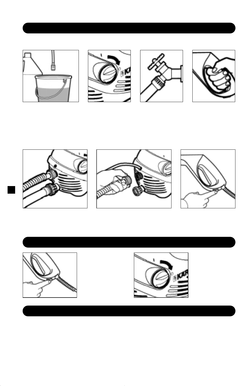 Shutting down & clean-up, Winterizing and long-term storage, Taking a break... five minutes or more | Step 1, Step 2, Step 3, Step 4, Step 5, Step 6 | Karcher K205 M Plus User Manual | Page 8 / 12