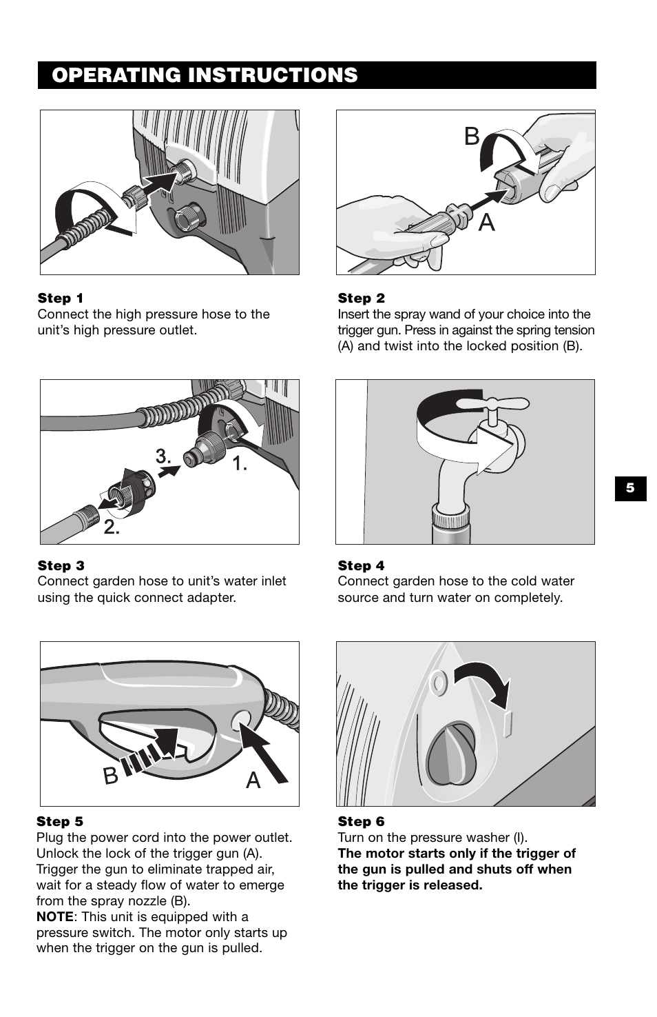 Operating instructions | Karcher K 320 M User Manual | Page 5 / 12
