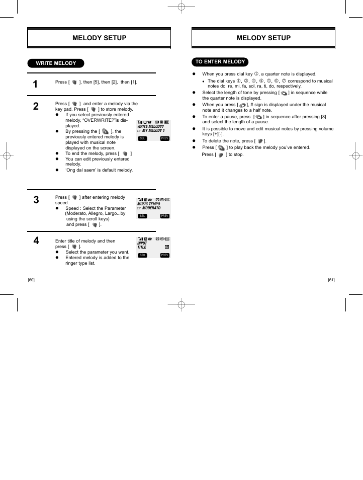 Melody setup | Hyundai HGC-300 User Manual | Page 34 / 48