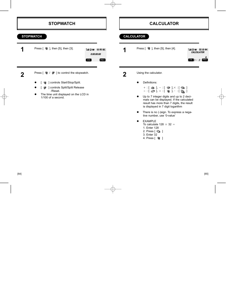 Calculator, Stopwatch | Hyundai HGC-300 User Manual | Page 36 / 48