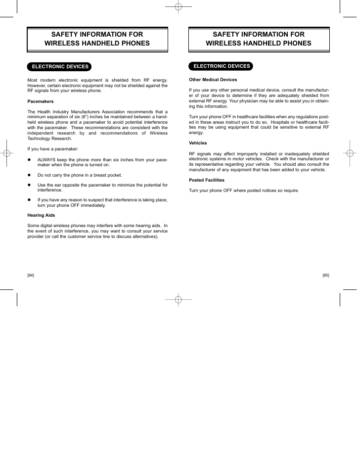 Safety information for wireless handheld phones | Hyundai HGC-300 User Manual | Page 46 / 48