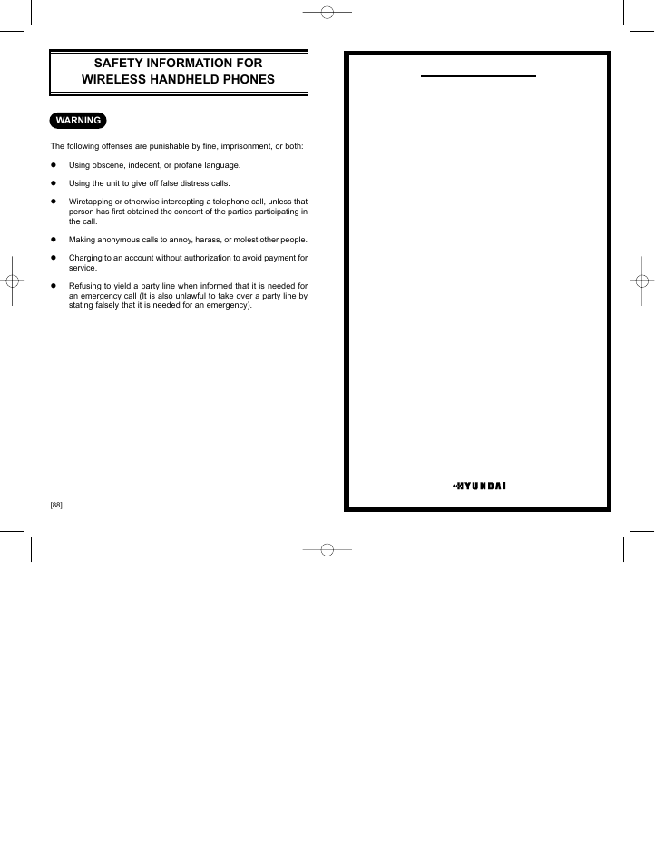 Safety information for wireless handheld phones, Limited warranty | Hyundai HGC-300 User Manual | Page 48 / 48