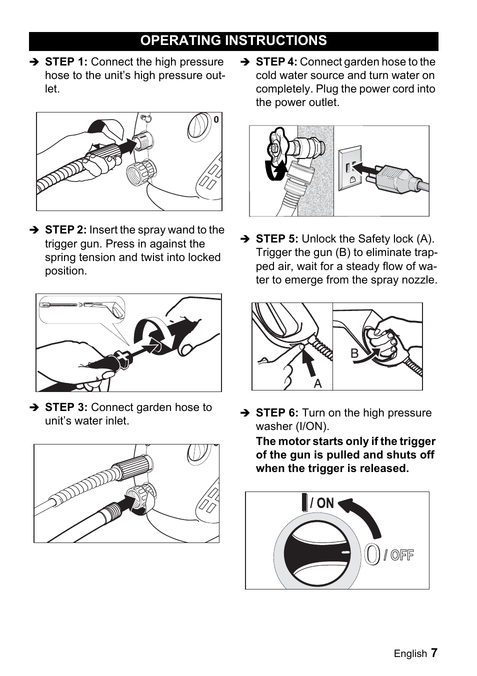 Operating instructions | Karcher K 2.01 User Manual | Page 7 / 15