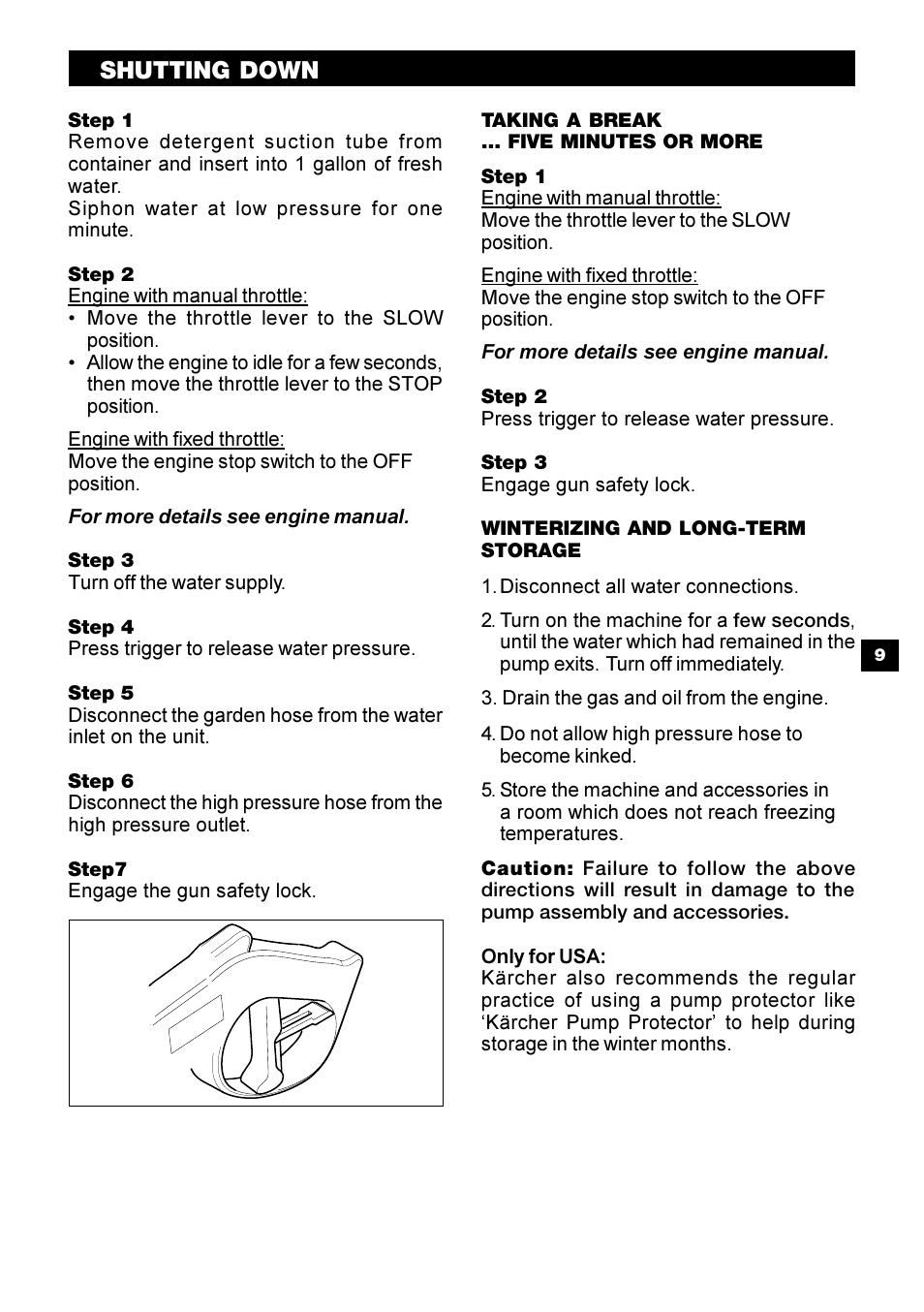 Shutting down | Karcher G 2650 HH User Manual | Page 9 / 40