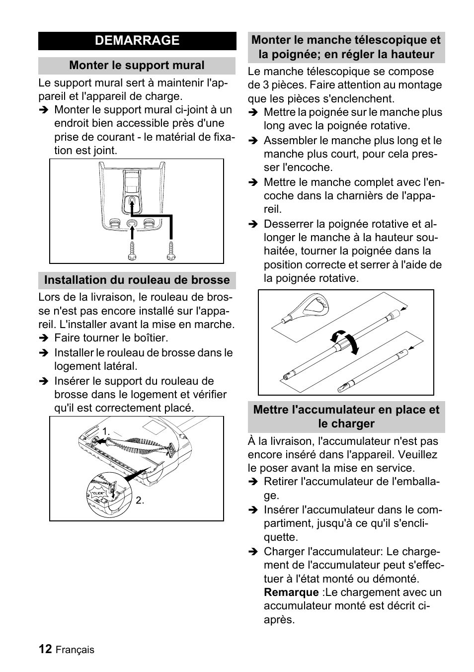 Demarrage | Karcher K 55 User Manual | Page 12 / 24